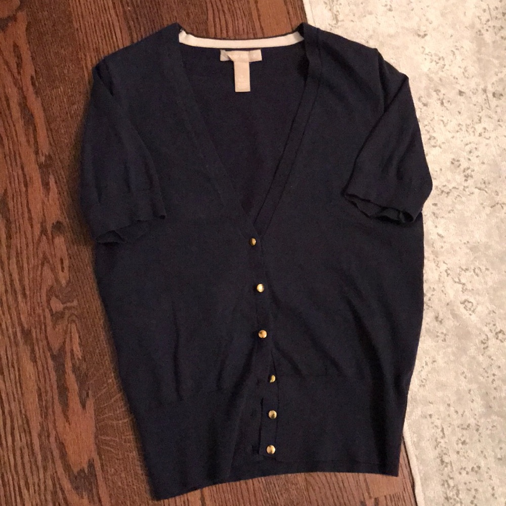 Banana Republic navy blue short sleeve cardigan
